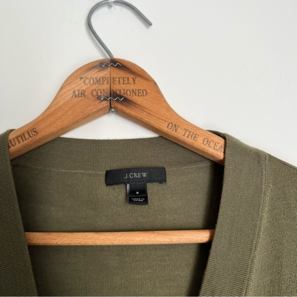 J.Crew Merino Wool Wrap Sweater in olive green - Picture 3 of 6